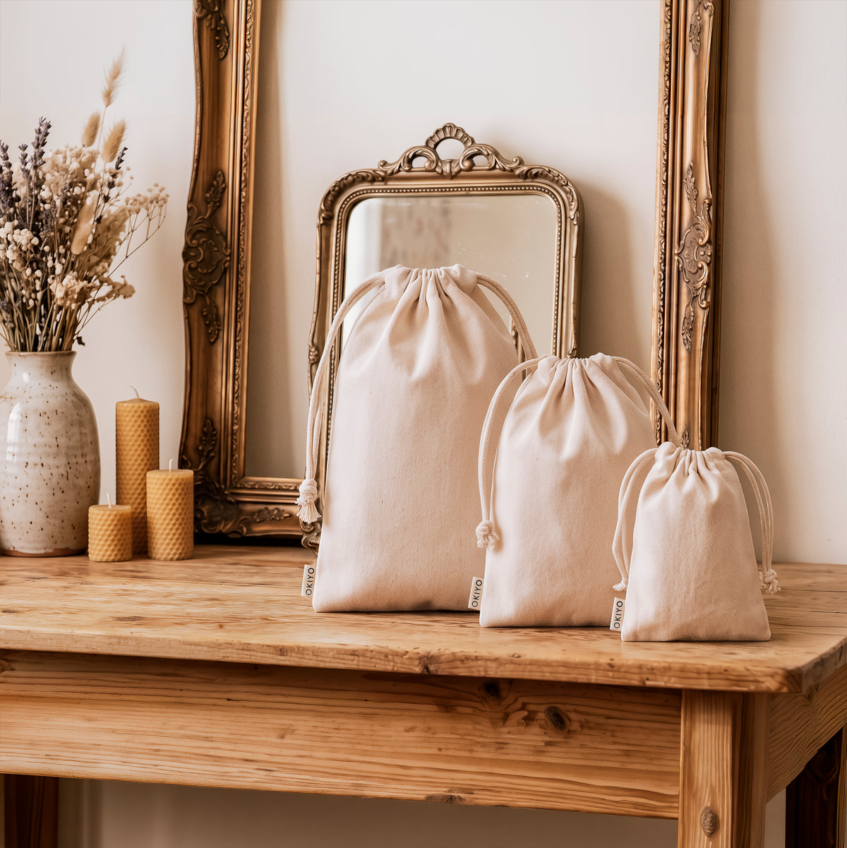 Okiyo Chikara Mini Cotton Drawstring Pouch