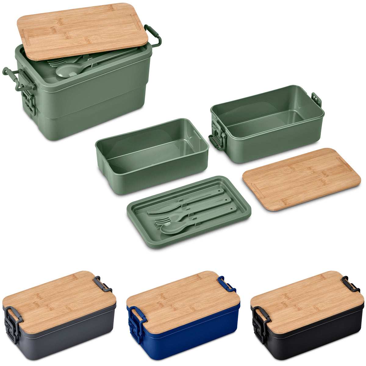 Urban Terrain Lakeside Double Layer Lunch Box & Cutlery Set