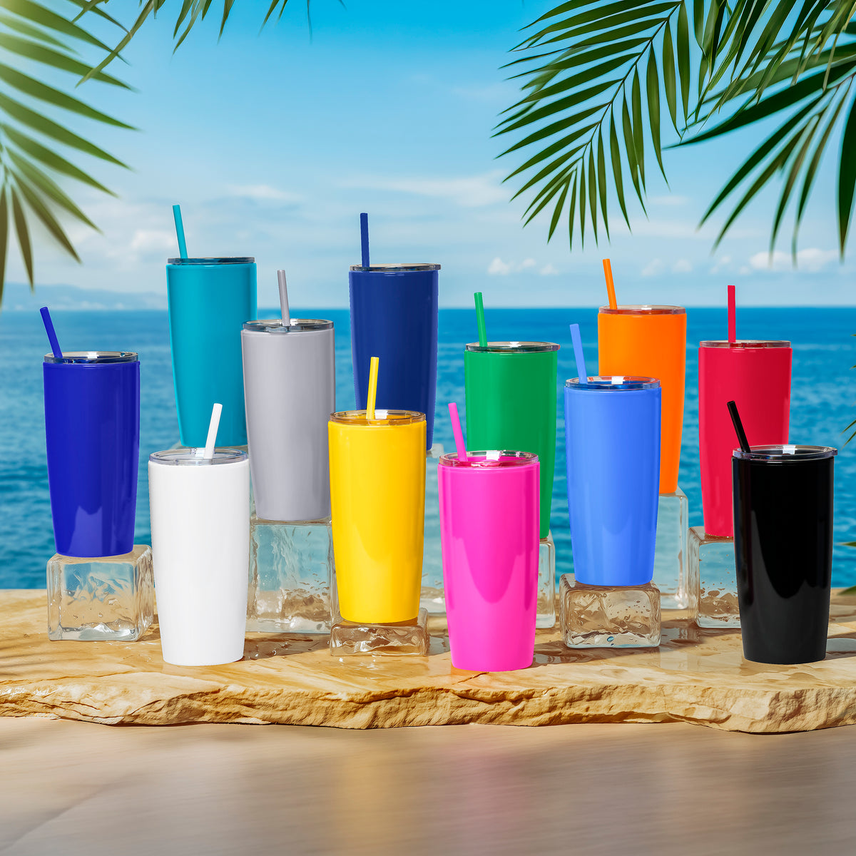 Altitude Daytona Plastic 2-in-1 Double-Wall Tumbler & Straw - 600ml