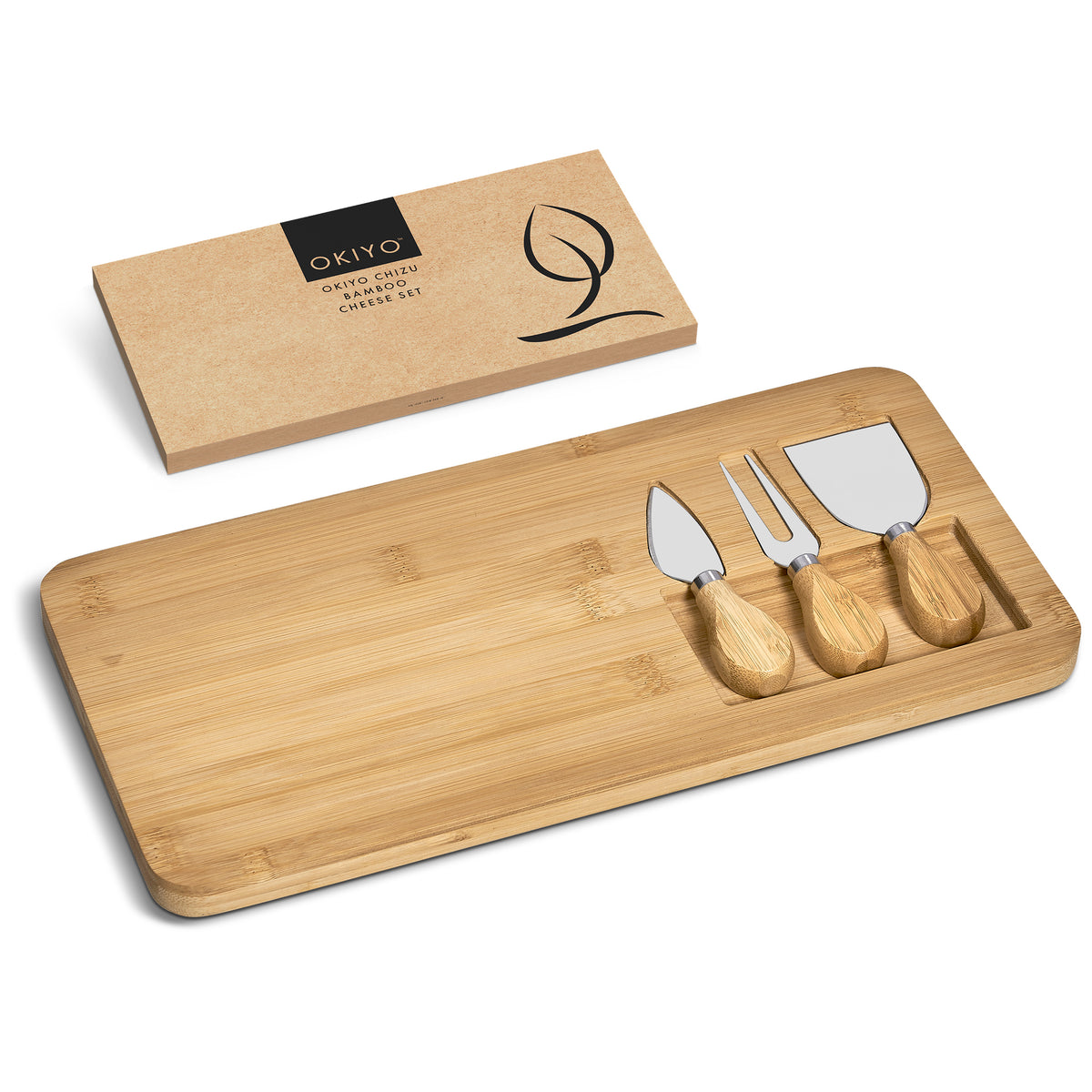 Okiyo Chizu Bamboo Cheese Board Set
